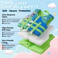 thumbnail image 3 of Gogokids Kids Swim Vest Life Jacket-Toddler Flotation Buoyancy Swimsuit Trainer Vests Swimming Aid Jacket for Boys/Girls Age 1-9 Years,Blue-Green Dinosaur, 3 of 9