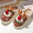 thumbnail image 2 of Christmas Slippers for Women and Men, Fluffy Animal Slipper with Reindeer for Adults, Winter Cartoon House Shoes with Memory Foam, Fuzzy Cute Retro Bedroom Aesthetic Slides, Plush, Cozy PVC Sole, 2 of 10