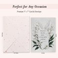 thumbnail image 2 of Religious Sympathy Card with Envelope, 5x7 Inch Lily and Feather Design, Christian Condolence Card with Bible Verse, Elegant Gold-Flecked Envelope, Smudge-Free Writing Surface - Single Card, 2 of 8
