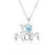 thumbnail image 1 of JeenMata Collar con Colgante de Piedra Azul Claro en Forma de Corazón Amo a Mamá con Oro Blanco de 18 K sobre Plata - Piedra Natal de Diciembre - Regalo de Joyería para el Día de la Madre, 1 of 2