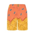 thumbnail image 6 of Crunowin Boys Summer Shorts Ice Cream Print Elastic Waist Lightweight Beach Shorts Orange Size 5T, 6 of 6