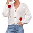 thumbnail image 5 of Edvintorg Cropped Cardigan for Women Halloween V Neck Loose Casual Knit Sweater Lightweight Open Front Top Women Clothing White S-XL, 5 of 7