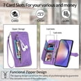 thumbnail image 2 of SYITOOCK Phone Case for Samsung Galaxy A55 5G, Shockproof PU Leather Wallet Case with Card Slots Anti-Scratch Stand Magnetic Flip Zipper Pocket Cover for Samsung Galaxy A55 5G, Purple, 2 of 4