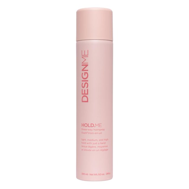 Laca para el cabello de tres vías HOLD.ME de DESIGNME | Laca para el cabello con opciones de fijación ligera, media y alta | Spray para el cabello de fijación extra con protectores térmicos y vitamina