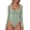 Smoke Green, variant on Women's Sexy Square Neck Bodysuit Long Sleeve Double Lined Shirt Tops