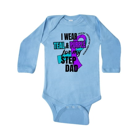 

Inktastic Suicide Prevention I Wear Teal and Purple for My Step Dad Gift Baby Boy or Baby Girl Long Sleeve Bodysuit