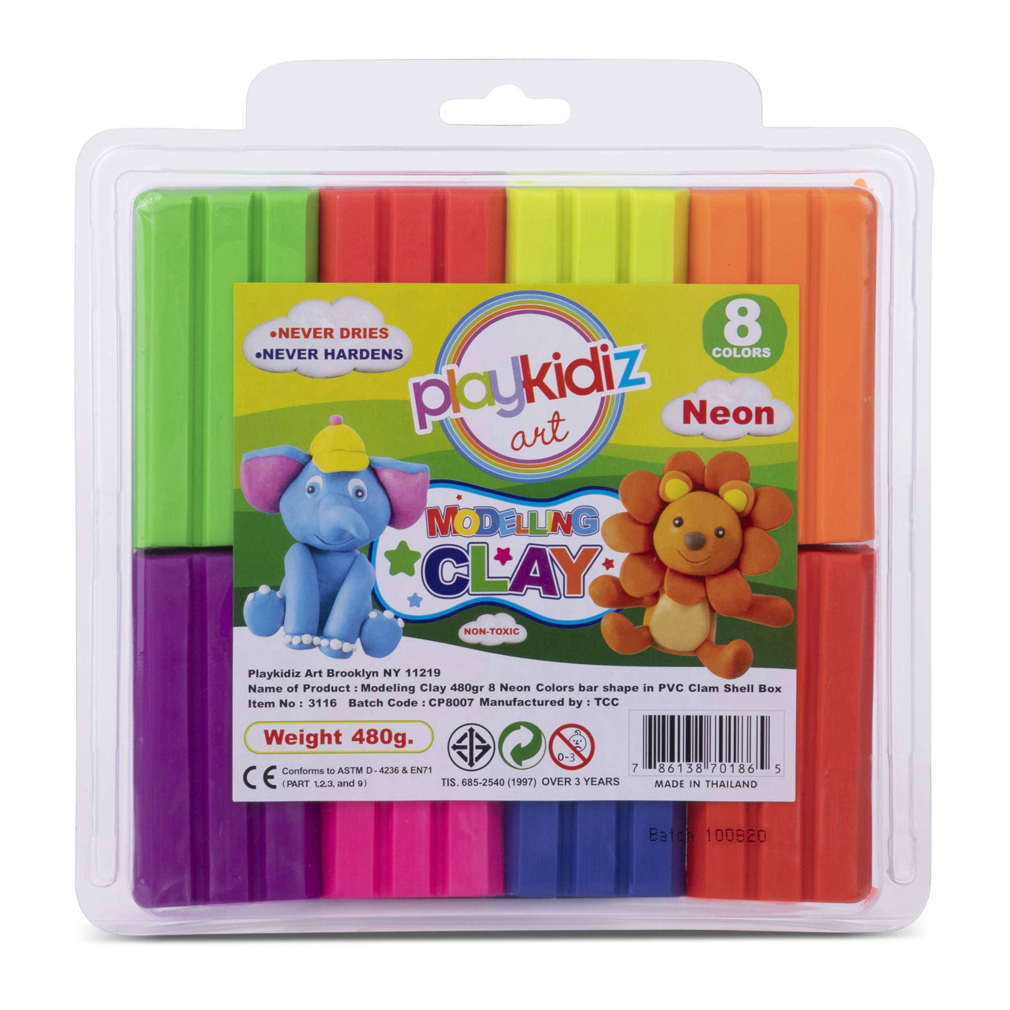 DIY Colorful Plasticine Toy Box Set, 8 Colors Modeling Clay Playdough Set,  Plasticine Modeling Clay Kit Kids' Art Clay & Dough, Plasticine Craft Toys