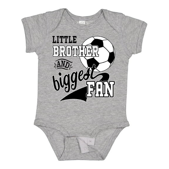 Inktastic Little Brother and Biggest Fan Soccer Player Boys Baby Bodysuit