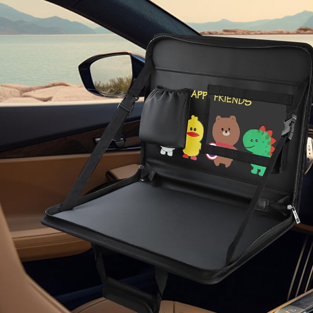 Escritorio Plegable para Computadora Portátil con Volante de Automóvil para Niños, Mesa con Bandeja para Viajeros