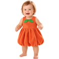 thumbnail image 3 of YUNLIUU Toddler Girl Pumpkin Dress Sleeveless Pumpkin Outfit Kids Dress up Halloween,4-5 Years,Orange-7, 3 of 5