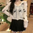 thumbnail image 6 of KOOYET Small Knitted Bow Decoration Long-sleeved Slim Sunscreen Jacket Ladies Breathable Sweet Cardigan, 6 of 6