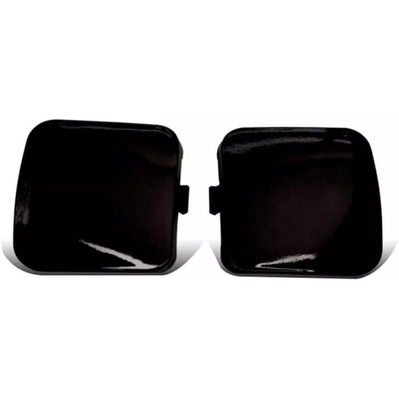 2Pcs Right   Left Side Front Bumper Tow Hook Eye Cover Cap for Toyota RAV4 2009 2010 2011 2012 (Black)
