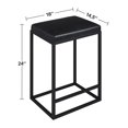 thumbnail image 4 of VIFAH V812 Riley Indoor Black Metal Faux Leather Bar Stools (Set of 2), 4 of 4