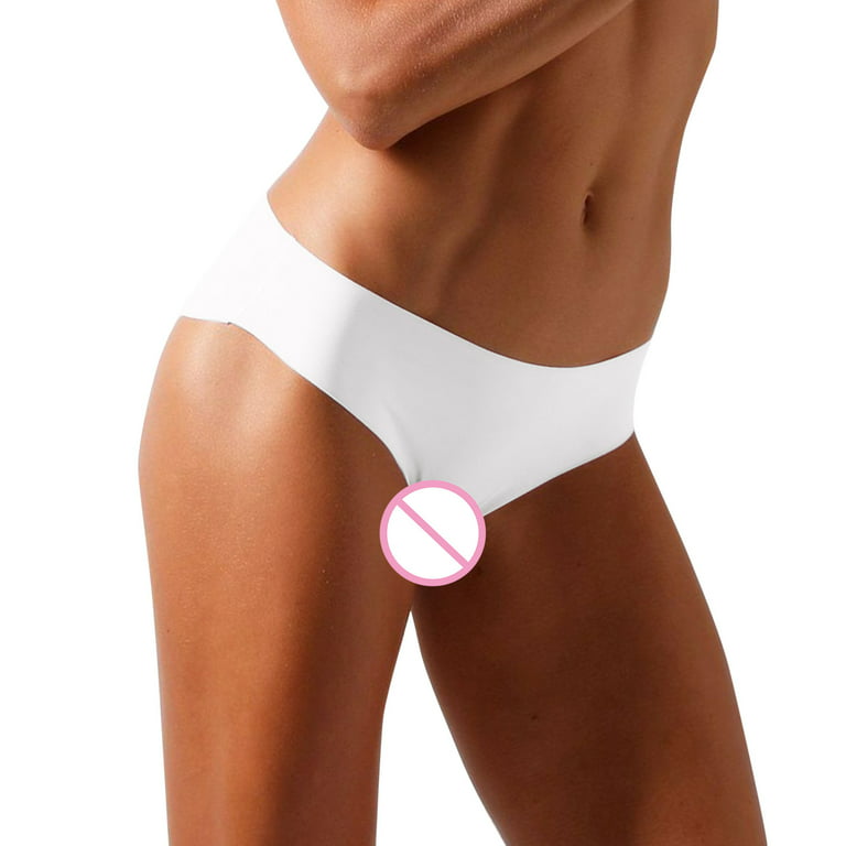 Women Underwear Ice Silk Sports Low Waist High-Rise Underwear White XL 