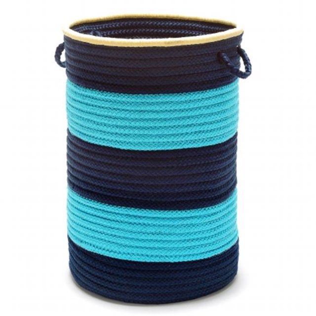 Color Block Panier Rond - Turquoise/marine 18 Pouces"X12 Pouces"