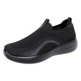 thumbnail image 2 of Pandaie Men's Slip on Loafers Comfortable Walking Dressy Penny Shoes with Arch Support Breathable Mesh Knit Running Tennis Sneakers (Black,7.5), 2 of 6