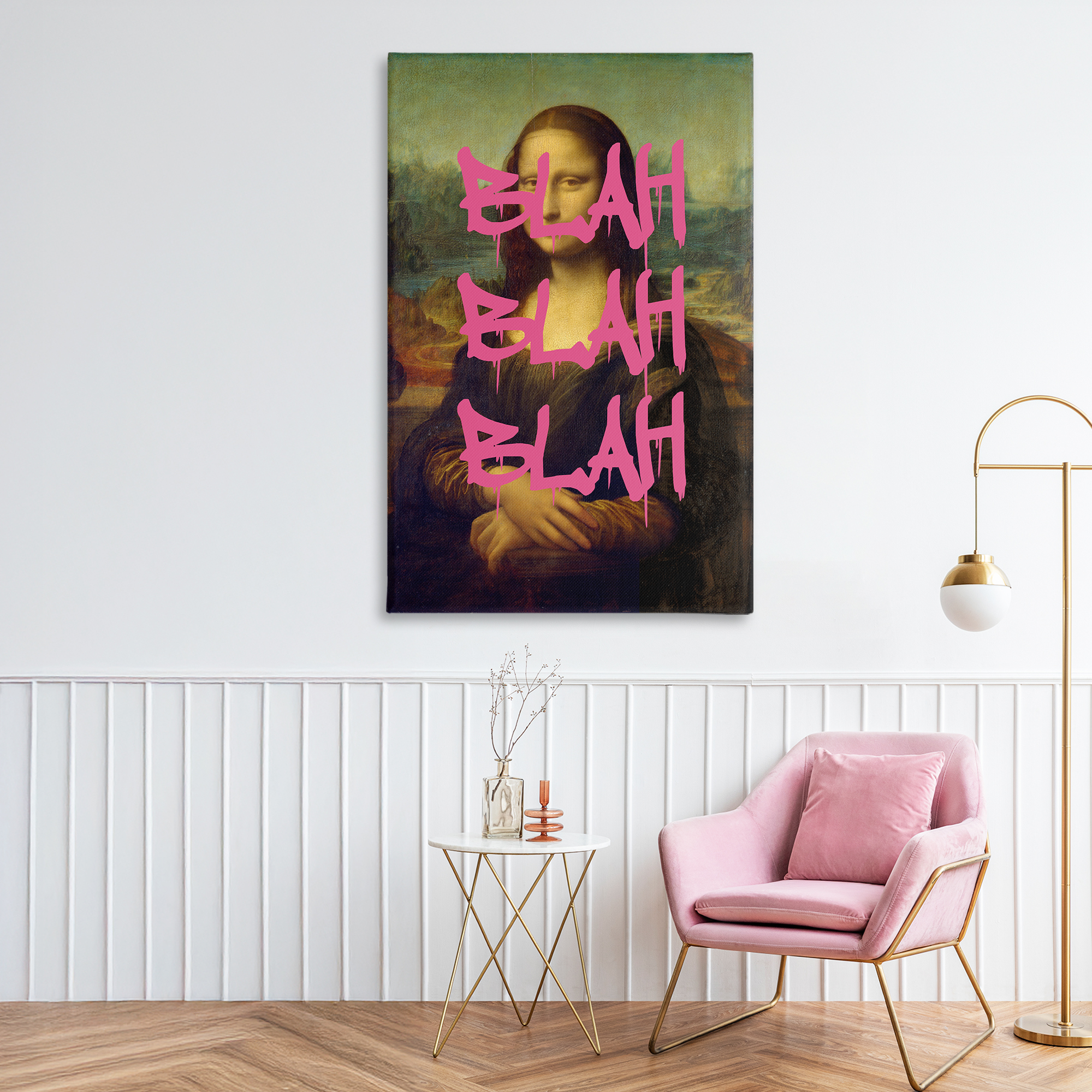 Graffiti Over Mona Lisa Canvas Wall Art, design by Masters Redux