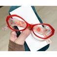 thumbnail image 6 of Women Small Egg Designer Reading Glasses 4.00 Red Spring Hinges Blue Light Blocking Readers +4.0, 6 of 6