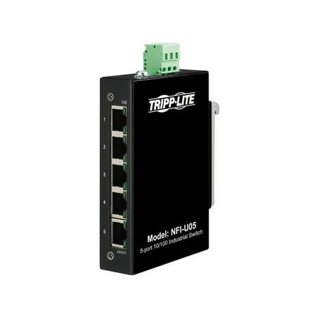 UPC: 0037332264268 | Tripp Lite NFI-U05 Ethernet Switch – 5 Ports – Fast Ethernet – 10/100Base-T – TAA Compliant – 2 Layer Supported – 3 W Power Consumption – Twisted Pair – DIN Rail Mountable Wall Mountable – 3 Year Lim