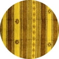 thumbnail image 1 of Ahgly Company Machine Washable Indoor Round Southwestern Yellow Country Area Rugs, 7' Round, 1 of 4