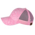 thumbnail image 3 of C.C Unisex Tie Dye Pattern Front Panel Adjustable Mesh Trucker Baseball Cap, Pink, 3 of 4