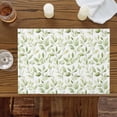 thumbnail image 3 of Spring Gradient Green Leaves Placemats Set of 6,Wipeable Washable Table Mats for Dining Tables, Watercolor Botantical Place Mats for Kitchen Event Party Tabletop Decor, 3 of 9