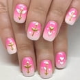 thumbnail image 1 of PBPCGBW Uñas postizas adhesivas degradado rosa con glitter 24 piezas, 1 of 7