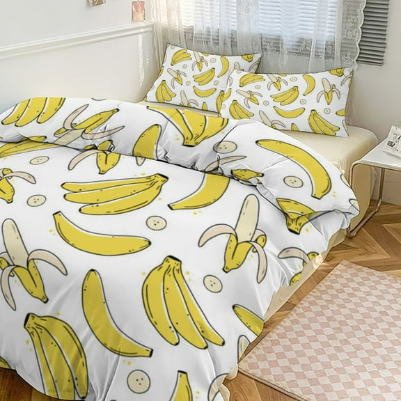 Colorful Yellow Banana 3D Duvet Cover Set Quilt Cover Theme of for Bedroom Decoration