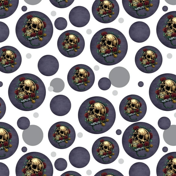 Roses Skull and Dagger Premium Gift Wrap Wrapping Paper Roll