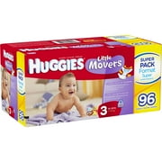 Huggies Little Movers Diapers, Super Pack, Size 3, 96 Count