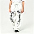 thumbnail image 2 of CONZONE Big Boys Baggy Sweatpants Y2K Graphic Joggers for Boys Drawstring Fall Winter Athletic Trousers with Pockets, 2 of 5