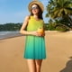 thumbnail image 3 of Fotbe Teal To Yellow Gradient Vestido de Verano sin Mangas para Mujer – Vestido Midi Línea A, Estilo Camiseta Floral, Vestido Playero Casual y Fluido, 3 of 7