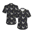 thumbnail image 3 of Yiaed Cartoon Rooster Print Women's T Shirt V-Neck Short Sleeve Shirt Casual Breathable Tee Summer Tops-Medium, 3 of 5