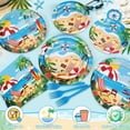 thumbnail image 4 of 122 Pcs Summer Beach Tableware Set, Serves 30. Comes with plates, napkins, forks and tablecloths for picnic and beach parties., 4 of 9