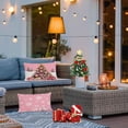 thumbnail image 6 of Set of 4 Christmas Pillow Covers 12x20 Inch Merry Christmas Pillow Cases Velvet Christmas Throw Pillow Covers Cute Pink Xmas Holiday Outdoor Couch Sofa Cushion Covers (Lumbar), 6 of 6