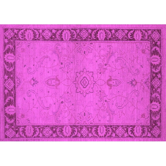 Ahgly Company Indoor Rectangle Oriental Pink Traditional Area Rugs, 8' x 10'