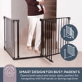 thumbnail image 3 of Dreambaby Discovery Metal Baby Gate - 76.5" Extra Wide 3 Panel Walk Through Door for Angled Openings, Configurable for Stairs and Hallways, 29in High, 3 of 8