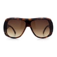 thumbnail image 4 of Womens Oversized Shield Cropped Side Flat Top Plastic Diva Fashion Sunglasses Tortoise - Brown, 4 of 7