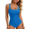 thumbnail image 2 of Xdegoge One Piece Swimsuit Women Tummy Control Scalloped Trim Scoop Neck Full Coverage Bathing Suits Athletic Swimming Summer Vacation Beachwear outfits, 2 of 6