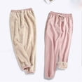 thumbnail image 4 of Winter Casual Pants Women's Stretchy Warm Thick Trousers Leggings Pants Sweatpants Fleece Lined PINK M, 4 of 8