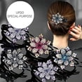 thumbnail image 5 of Hair Barrettes for Women,Rhinestone Flower Hair Clips For Women Crystal Fancy Hair Clips Elegant Thick Long hair Accessories, 5 of 5