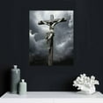 thumbnail image 4 of GOSMITH Christianity Jesus Christ on The Cross Poster Canvas Print Painting Picture Wall Art Home Hallway Bedroom Living Room Decor (unframe,16X12/16X20“), 4 of 4
