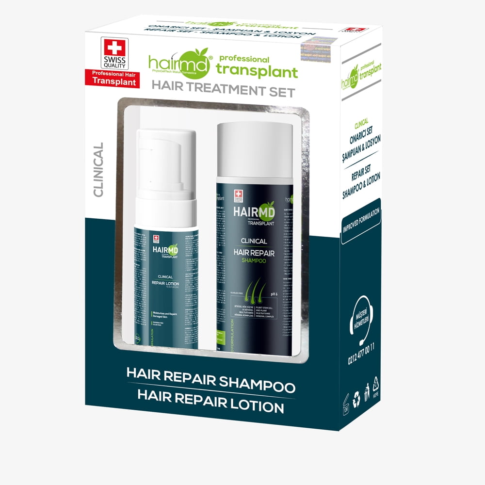 HairMD-Transplant Clinical Hair Repair Set-Prevent Hair Loss & Promote New  Hair Growth-For All Hair Types-Shampoo 250 ml & Lotion 125 ml 