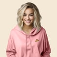 thumbnail image 4 of Dalix Pizza Embroidered Fleece Cropped Hoodie Cold Fall Winter Women in Pink XL X-Large, 4 of 5
