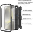 thumbnail image 4 of Ebizware Samsung Galaxy S24 Plus Phone Case with [Built-in Screen Protector] and Swivel Holster Belt Clip, Military Grade Heavy Duty Protective Defender Kickstand Cover for Galaxy S24 Plus - Black, 4 of 10