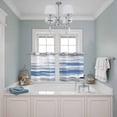 thumbnail image 3 of Blue Gray White Kitchen Curtains Small Short 39 Inch Length, Modern Abstract Mottled Aesthetic Grommet Top Bedroom Living Room Curtains, Light Filtering Cafe Curtain Drapes 2 Panels Set 55''x39'', 3 of 9