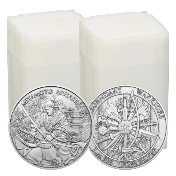 Lot of 40 - 1 Troy oz Miyamoto Musashi Design .999 Fine Silver Round