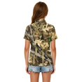 thumbnail image 6 of Kids Girls Short Sleeve Polo Shirt, Tree Leaf Camo Printed Polyester Top, Casual Outdoor Daily Wear Children Collared T-Shirt,Bronze,110, 6 of 6