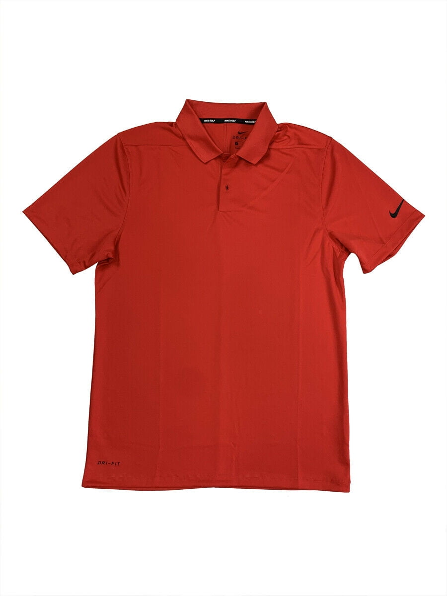 Nike - Nike Mens Dri-Fit Solid Victory Golf Polo Shirt Red/Navy 891857 ...