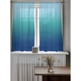 thumbnail image 4 of Teal Blue Ombre Tier Curtains 45 Inch Length,Sheer Curtains for Bedroom Living Room Window Modern Abstract Art Gradient Aesthetics Small Half Window Kitchen Curtains & Drapes 27.5"x45" 2 Panels, 4 of 6